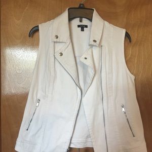 White jean vest